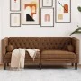 Sofá Chesterfield de 2 plazas piel de ante sintético marrón de , Sofás - Ref: Foro24-372692, Precio: 333,71 €, Descuento: %