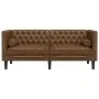 Sofá Chesterfield de 2 plazas piel de ante sintético marrón de , Sofás - Ref: Foro24-372692, Precio: 333,71 €, Descuento: %