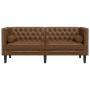 Sofá Chesterfield de 2 plazas piel de ante sintético marrón de , Sofás - Ref: Foro24-372692, Precio: 321,29 €, Descuento: %