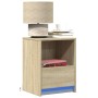 Mesita de noche con luces LED madera de ingeniería roble Sonoma de , Mesitas de noche - Ref: Foro24-852023, Precio: 38,53 €, ...