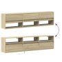 Mueble de TV de pared con LED roble Sonoma 180x31x45 cm de , Muebles TV - Ref: Foro24-3307942, Precio: 154,09 €, Descuento: %