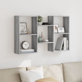 Estantería de pared madera ingeniería gris Sonoma 96x18x60 cm de , Estantes y estanterías - Ref: Foro24-853232, Precio: 41,66...