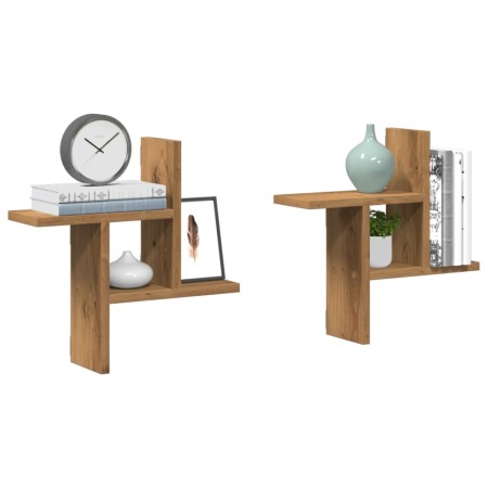 Estantes pared 2 uds madera ingeniería artisian 38x12x38 cm de , Estantes y estanterías - Ref: Foro24-853253, Precio: 23,01 €...