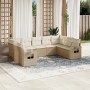 Set de sofás de jardín 9 pzas con cojines ratán sintético beige en Conjuntos de jardín | Comprar online en Foru.es