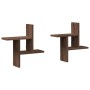 Estantes pared 2 uds madera ingeniería marrón roble 38x12x38 cm de , Estantes y estanterías - Ref: Foro24-853251, Precio: 24,...