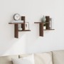 Estantes pared 2 uds madera ingeniería marrón roble 38x12x38 cm de , Estantes y estanterías - Ref: Foro24-853251, Precio: 24,...