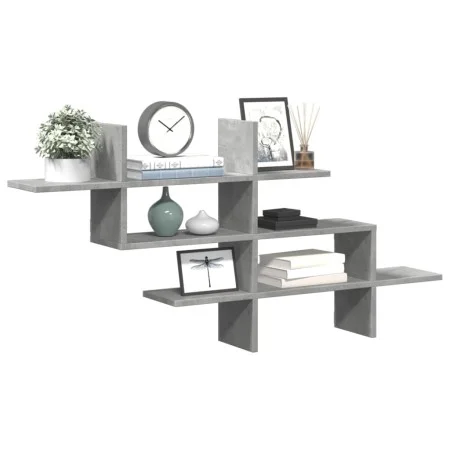 Estante pared madera ingeniería gris hormigón 124,5x18x60,5 cm de , Estantes y estanterías - Ref: Foro24-853266, Precio: 35,7...