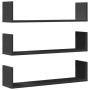 Estantes de pared 3 uds madera de ingeniería negro 80x18x18 cm de , Estantes y estanterías - Ref: Foro24-853291, Precio: 36,4...