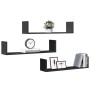 Estantes de pared 3 uds madera de ingeniería negro 80x18x18 cm de , Estantes y estanterías - Ref: Foro24-853291, Precio: 36,4...