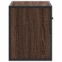 Mueble TV madera ingeniería y metal marrón roble 60x31x39,5 cm de , Muebles TV - Ref: Foro24-848913, Precio: 52,86 €, Descuen...