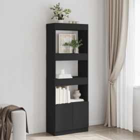 Aparador alto madera de ingeniería negro 63x33x180 cm de , Librerías y estanterías - Ref: Foro24-3309601, Precio: 93,42 €, De...