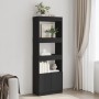 Aparador alto madera de ingeniería negro 63x33x180 cm de , Librerías y estanterías - Ref: Foro24-3309601, Precio: 93,42 €, De...