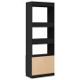 Aparador alto madera de ingeniería negro 63x33x180 cm de , Librerías y estanterías - Ref: Foro24-3309601, Precio: 93,42 €, De...