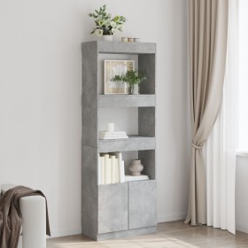 Aparador alto madera de ingeniería gris hormigón 63x33x180 cm de , Librerías y estanterías - Ref: Foro24-3309603, Precio: 90,...