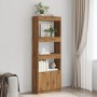 Aparador alto madera de ingeniería roble artesanal 63x33x180 cm de , Librerías y estanterías - Ref: Foro24-3309608, Precio: 1...