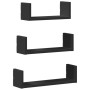 Estante de pared 3 unidades madera de ingeniería negro de , Estantes y estanterías - Ref: Foro24-853309, Precio: 17,07 €, Des...