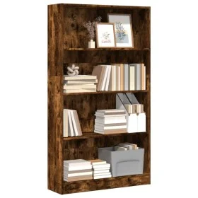 Estantería madera de ingeniería roble ahumado 80x24x143 cm de , Librerías y estanterías - Ref: Foro24-857848, Precio: 61,31 €...