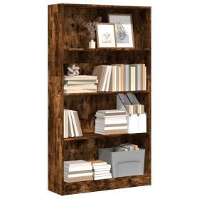 Estantería madera de ingeniería roble ahumado 80x24x143 cm de , Librerías y estanterías - Ref: Foro24-857848, Precio: 56,82 €...
