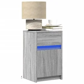 Mesitas de noche luces LED 2 uds madera ingeniería gris Sonoma de , Mesitas de noche - Ref: Foro24-852009, Precio: 90,65 €, D...