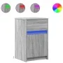 Mesitas de noche luces LED 2 uds madera ingeniería gris Sonoma de , Mesitas de noche - Ref: Foro24-852009, Precio: 90,65 €, D...