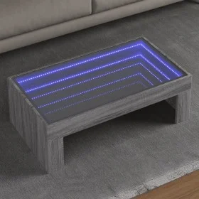 Mesa de centro con Infinity LED gris Sonoma 90x50x30 cm by , Coffee table - Ref: Foro24-847621, Price: 107,16 €, Discount: %