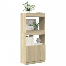 Aparador de madera de ingeniería roble Sonoma 63x33x140 cm by , Bookcases and shelves - Ref: Foro24-855108, Price: 68,70 €, D...