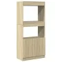 Aparador de madera de ingeniería roble Sonoma 63x33x140 cm de , Librerías y estanterías - Ref: Foro24-855108, Precio: 68,70 €...