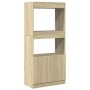 Aparador de madera de ingeniería roble Sonoma 63x33x140 cm de , Librerías y estanterías - Ref: Foro24-855108, Precio: 69,51 €...