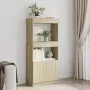 Aparador de madera de ingeniería roble Sonoma 63x33x140 cm de , Librerías y estanterías - Ref: Foro24-855108, Precio: 68,70 €...