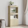 Aparador de madera de ingeniería roble Sonoma 63x33x140 cm de , Librerías y estanterías - Ref: Foro24-855108, Precio: 69,51 €...