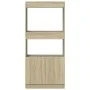 Aparador de madera de ingeniería roble Sonoma 63x33x140 cm de , Librerías y estanterías - Ref: Foro24-855108, Precio: 68,70 €...