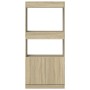Aparador de madera de ingeniería roble Sonoma 63x33x140 cm de , Librerías y estanterías - Ref: Foro24-855108, Precio: 69,51 €...