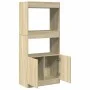 Aparador de madera de ingeniería roble Sonoma 63x33x140 cm de , Librerías y estanterías - Ref: Foro24-855108, Precio: 68,70 €...