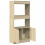 Aparador de madera de ingeniería roble Sonoma 63x33x140 cm de , Librerías y estanterías - Ref: Foro24-855108, Precio: 69,51 €...