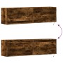 Mueble de TV de pared con luces LED roble ahumado 140x31x38 cm de , Muebles TV - Ref: Foro24-852373, Precio: 96,80 €, Descuen...