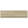 Mueble de TV de pared con luces LED roble Sonoma 140x31x38 cm de , Muebles TV - Ref: Foro24-852371, Precio: 95,48 €, Descuent...