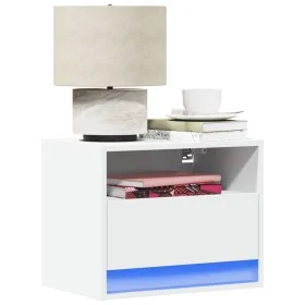 Mesita de noche de pared con luces LED blanco de , Mesitas de noche - Ref: Foro24-852061, Precio: 33,69 €, Descuento: %