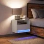 Mesita de noche de pared con luces LED blanco de , Mesitas de noche - Ref: Foro24-852061, Precio: 33,69 €, Descuento: %