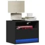 Mesita de noche de pared con luces LED negro by , Nightstands - Ref: Foro24-852063, Price: 33,69 €, Discount: %