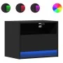 Mesita de noche de pared con luces LED negro by , Nightstands - Ref: Foro24-852063, Price: 33,69 €, Discount: %