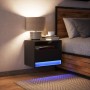 Mesita de noche de pared con luces LED negro de , Mesitas de noche - Ref: Foro24-852063, Precio: 34,12 €, Descuento: %