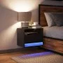 Mesita de noche de pared con luces LED negro by , Nightstands - Ref: Foro24-852063, Price: 33,69 €, Discount: %