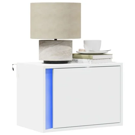 Mesita de noche de pared con luces LED blanco de , Mesitas de noche - Ref: Foro24-852089, Precio: 36,51 €, Descuento: %