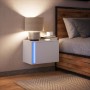 Mesita de noche de pared con luces LED blanco de , Mesitas de noche - Ref: Foro24-852089, Precio: 37,04 €, Descuento: %
