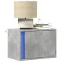 Mesitas de noche de pared con luces LED 2 uds gris hormigón by , Nightstands - Ref: Foro24-852096, Price: 59,85 €, Discount: %