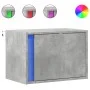 Mesitas de noche de pared con luces LED 2 uds gris hormigón by , Nightstands - Ref: Foro24-852096, Price: 59,85 €, Discount: %
