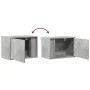 Mesitas de noche de pared con luces LED 2 uds gris hormigón by , Nightstands - Ref: Foro24-852096, Price: 59,85 €, Discount: %
