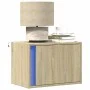 Mesitas de noche de pared con luces LED 2 unidades roble Sonoma by , Nightstands - Ref: Foro24-852094, Price: 60,67 €, Discou...