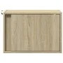 Mesitas de noche de pared con luces LED 2 unidades roble Sonoma by , Nightstands - Ref: Foro24-852094, Price: 60,67 €, Discou...