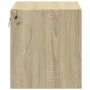 Mesitas de noche de pared con luces LED 2 unidades roble Sonoma by , Nightstands - Ref: Foro24-852094, Price: 60,67 €, Discou...